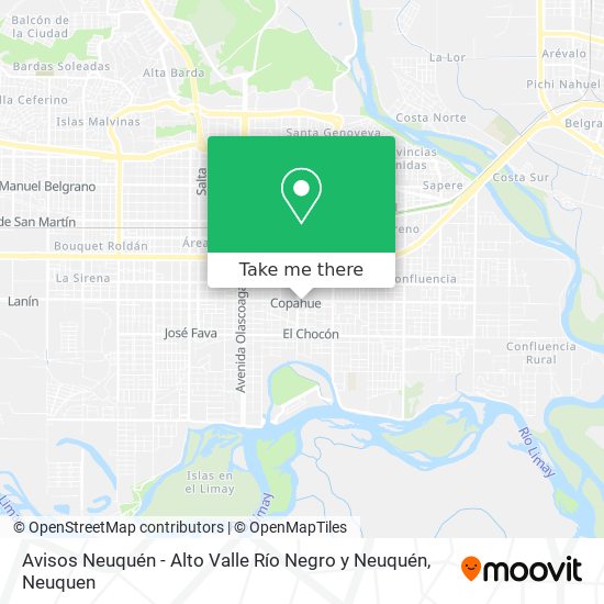 Avisos Neuquén - Alto Valle Río Negro y Neuquén map