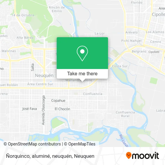 Mapa de Ñorquinco, aluminé, neuquén