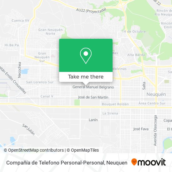 Mapa de Compañía de Telefono Personal-Personal