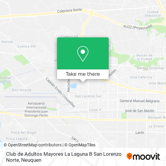 Mapa de Club de Adultos Mayores La Laguna B San Lorenzo Norte