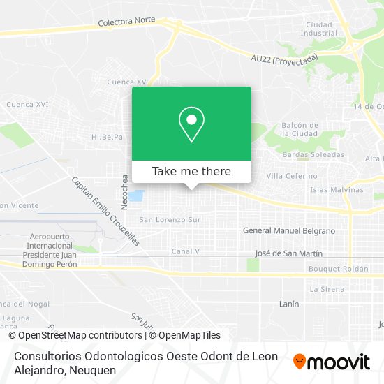 Mapa de Consultorios Odontologicos Oeste Odont de Leon Alejandro