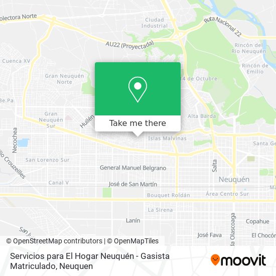 Mapa de Servicios para El Hogar Neuquén - Gasista Matriculado