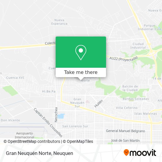 Mapa de Gran Neuquén Norte