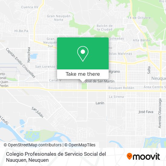 Mapa de Colegio Profesionales de Servicio Social del Nauquen