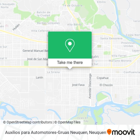 Auxilios para Automotores-Gruas Neuquen map