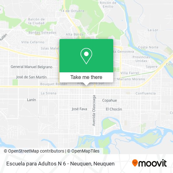 Mapa de Escuela para Adultos N 6 - Neuquen