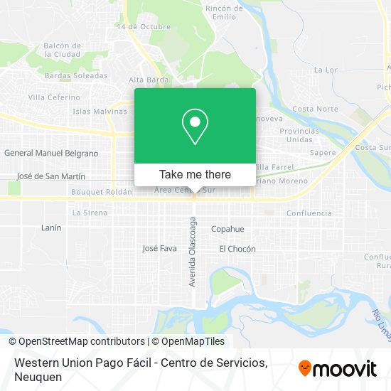 Mapa de Western Union Pago Fácil - Centro de Servicios