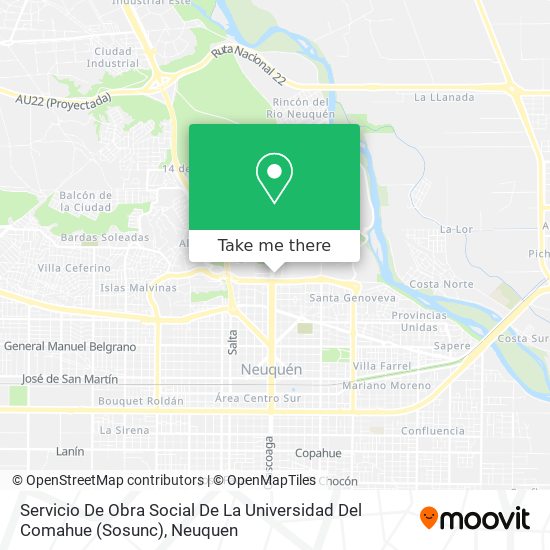 Servicio De Obra Social De La Universidad Del Comahue (Sosunc) map