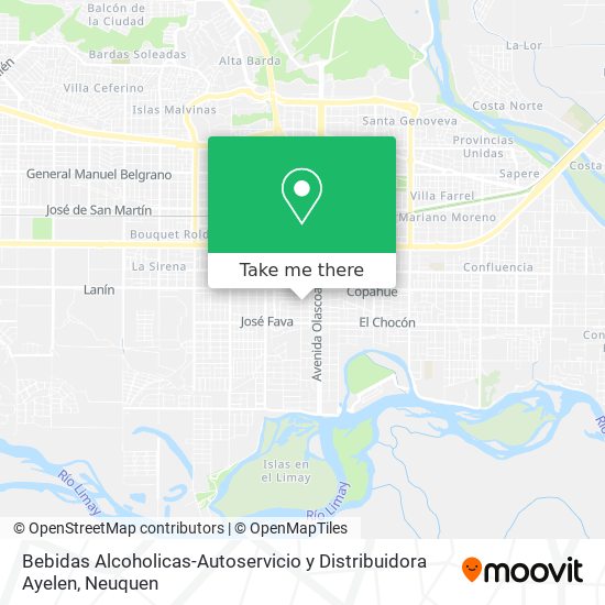 Bebidas Alcoholicas-Autoservicio y Distribuidora Ayelen map