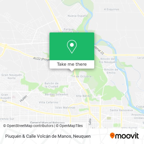Mapa de Piuquén & Calle Volcán de Manos