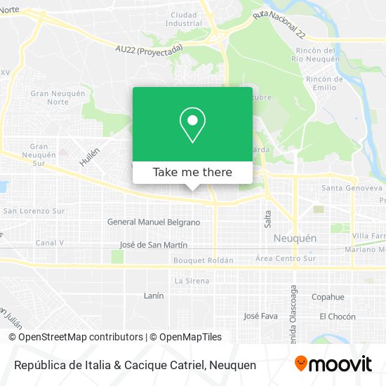 Mapa de República de Italia & Cacique Catriel