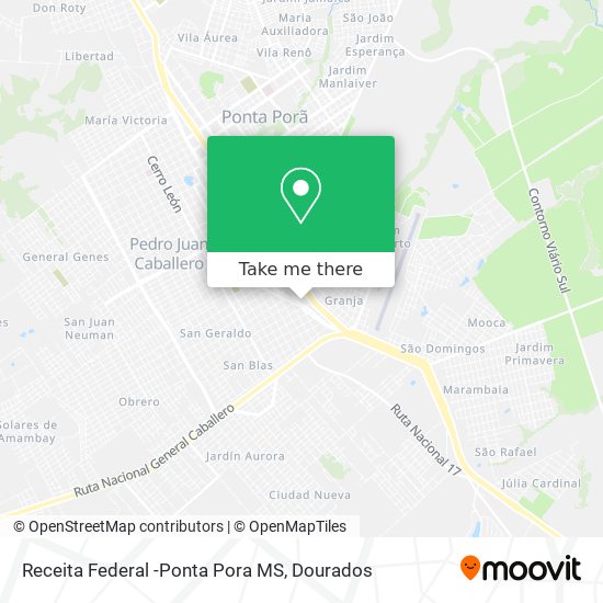 Receita Federal -Ponta Pora MS map