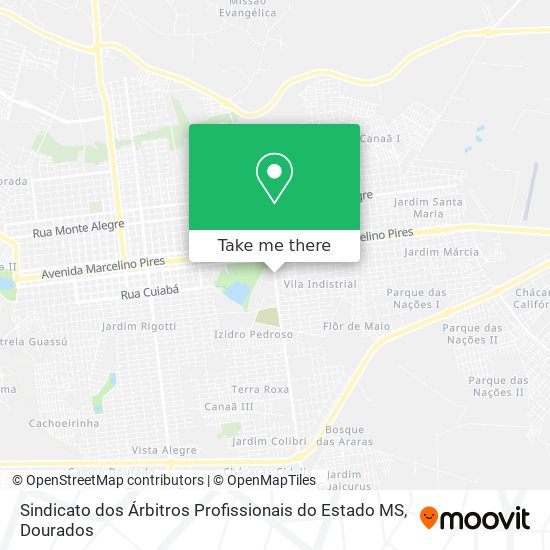 Sindicato dos Árbitros Profissionais do Estado MS map