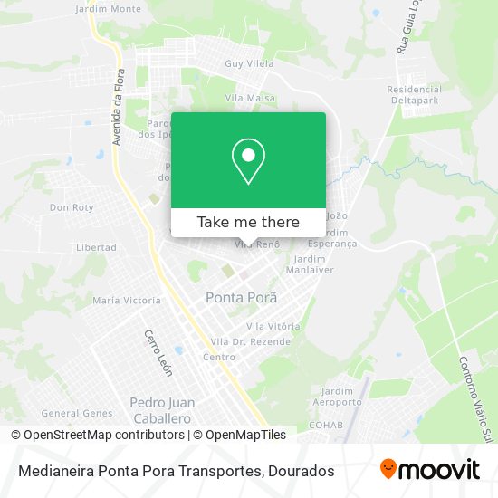 Medianeira Ponta Pora Transportes map