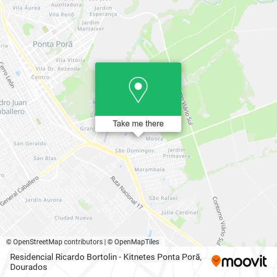 Residencial Ricardo Bortolin - Kitnetes Ponta Porã map