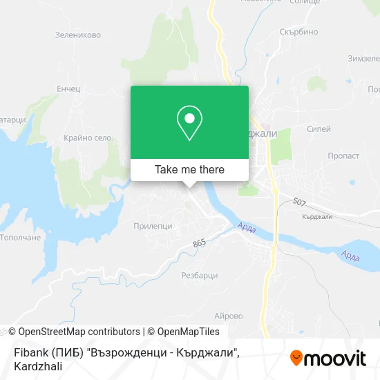 Карта Fibank (ПИБ) "Възрожденци - Кърджали"