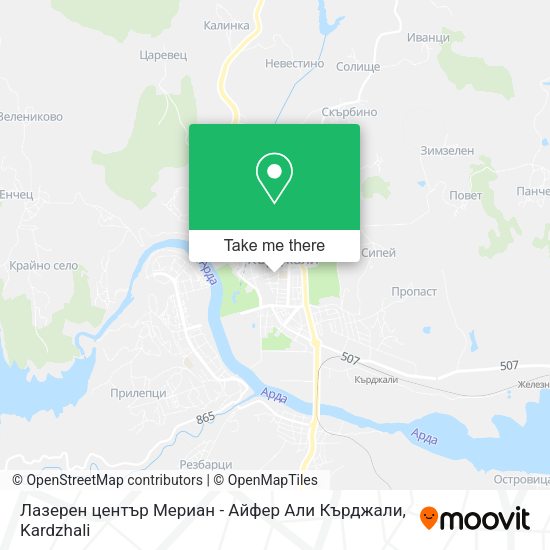 Карта Лазерен център Мериан - Айфер Али Кърджали