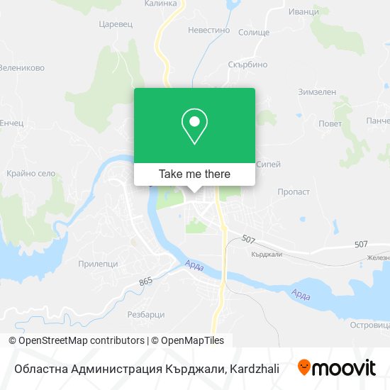 Карта Областна Администрация Кърджали