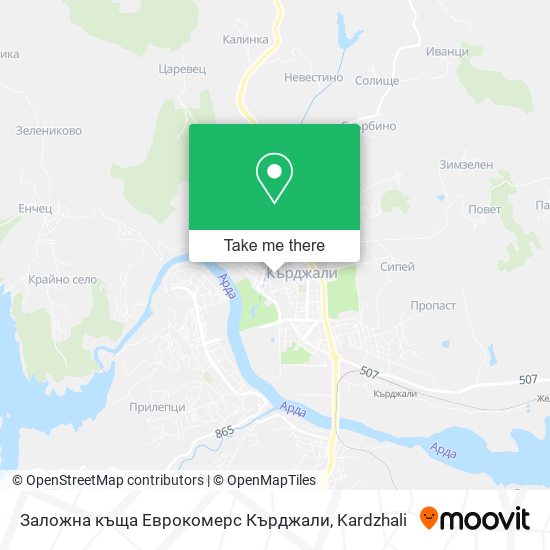 Карта Заложна къща Еврокомерс Кърджали