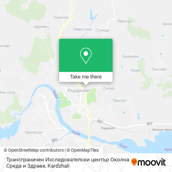 Карта Трансграничен Изследователски център Околна Среда и Здраве