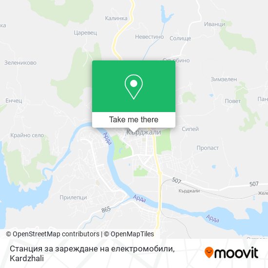 Карта Станция за зареждане на електромобили