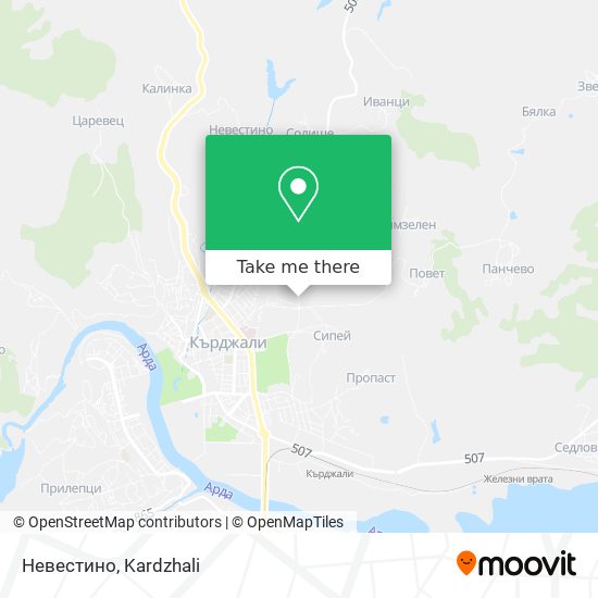 Невестино map