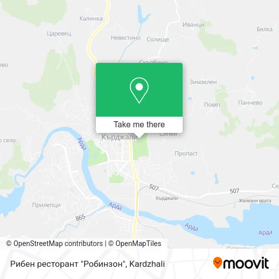 Карта Рибен ресторант "Робинзон"