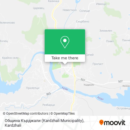 Община Кърджали (Kardzhali Municipality) map
