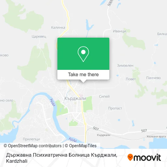 Карта Държавна Психиатрична Болница Кърджали