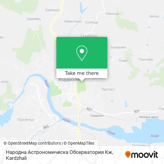 Карта Народна Астрономическа Обсерватория Кж