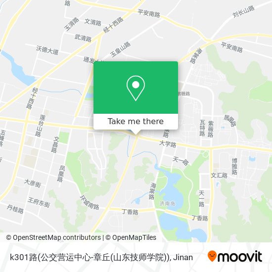k301路(公交营运中心-章丘(山东技师学院)) map