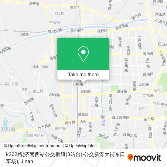 k202路(济南西站公交枢纽(3站台)-公交新泺大街东口车场) map