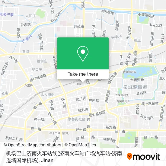 机场巴士济南火车站线(济南火车站广场汽车站-济南遥墙国际机场) map