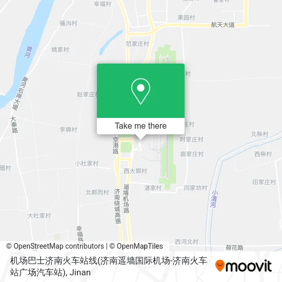 机场巴士济南火车站线(济南遥墙国际机场-济南火车站广场汽车站) map