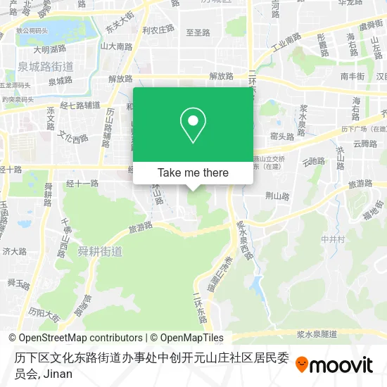 历下区文化东路街道办事处中创开元山庄社区居民委员会 map
