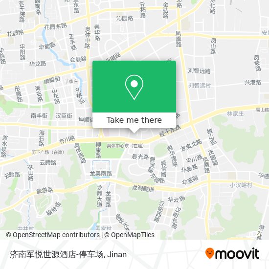 济南军悦世源酒店-停车场 map