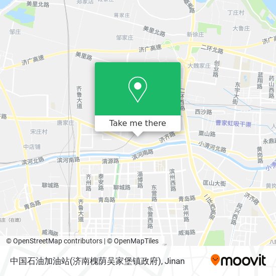 中国石油加油站(济南槐荫吴家堡镇政府) map