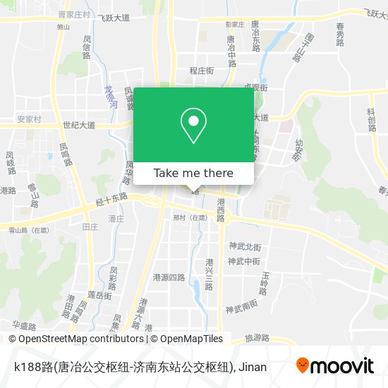 k188路(唐冶公交枢纽-济南东站公交枢纽) map