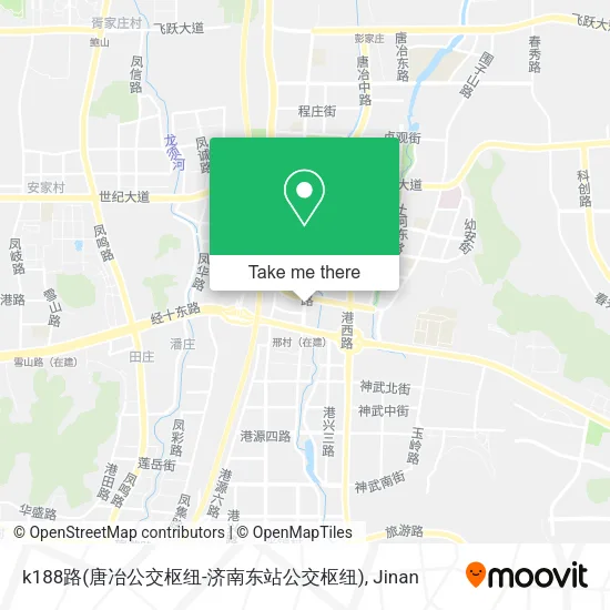 k188路(唐冶公交枢纽-济南东站公交枢纽) map