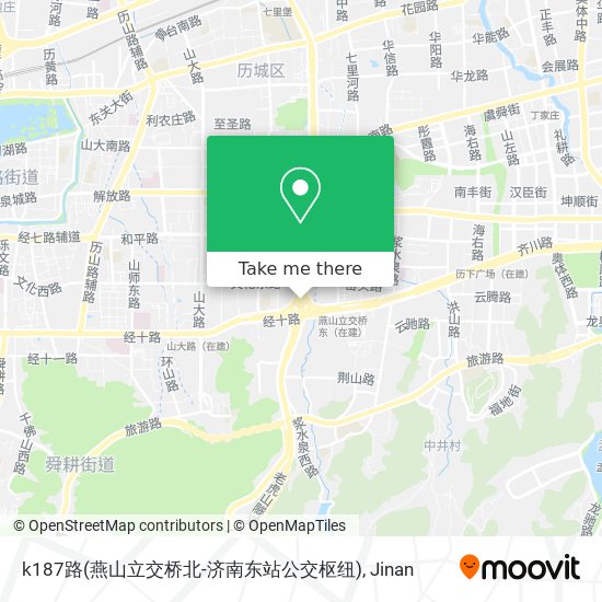 k187路(燕山立交桥北-济南东站公交枢纽) map