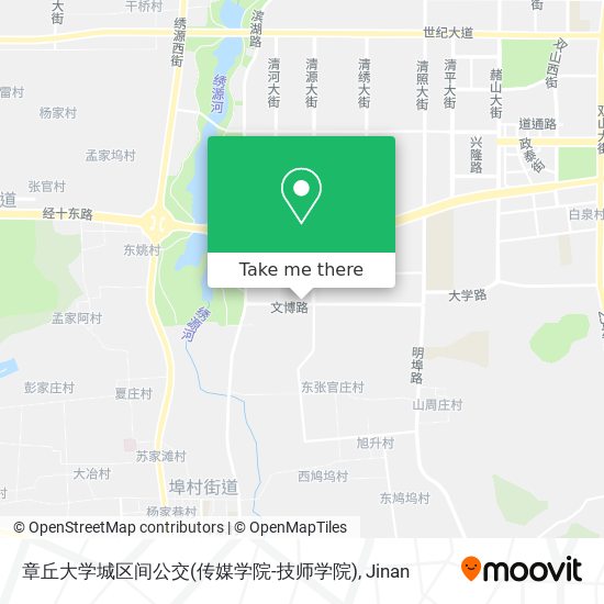 章丘大学城区间公交(传媒学院-技师学院) map