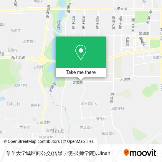 章丘大学城区间公交(传媒学院-技师学院) map