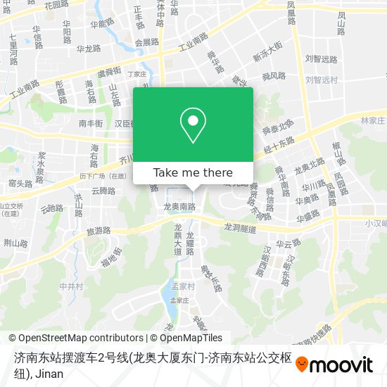 济南东站摆渡车2号线(龙奥大厦东门-济南东站公交枢纽) map