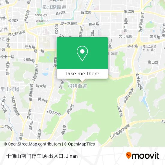 千佛山南门停车场-出入口 map