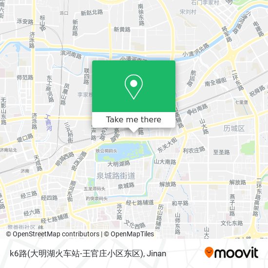 k6路(大明湖火车站-王官庄小区东区) map