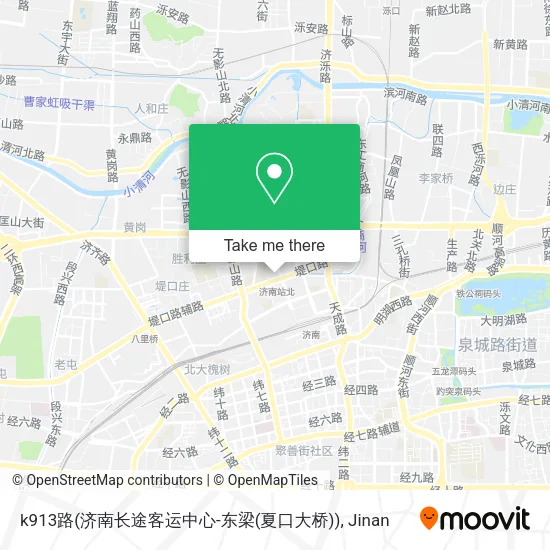 k913路(济南长途客运中心-东梁(夏口大桥)) map