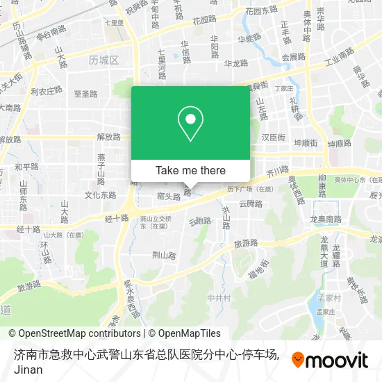 济南市急救中心武警山东省总队医院分中心-停车场 map