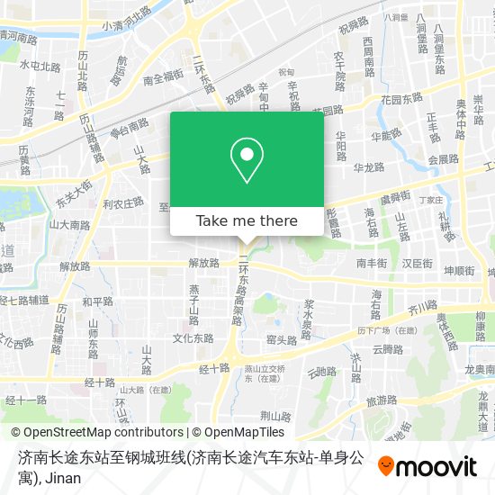 济南长途东站至钢城班线(济南长途汽车东站-单身公寓) map
