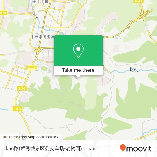 k66路(领秀城东区公交车场-动物园) map