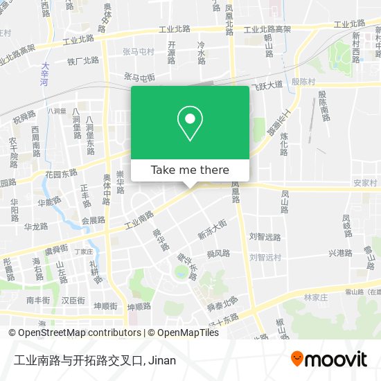 工业南路与开拓路交叉口 map